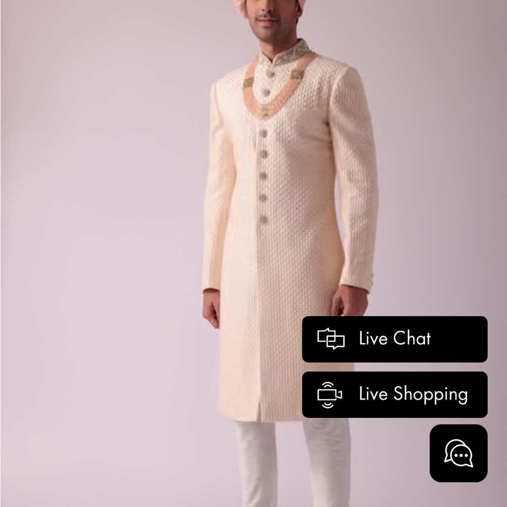 Men's Cream Pea Coat